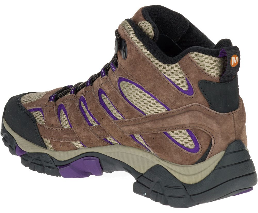 Botas Mujer - Merrell Moab 2 Mid Ventilator Wide Width - Marrones - QGRW-68093